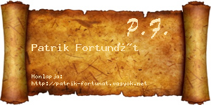 Patrik Fortunát névjegykártya